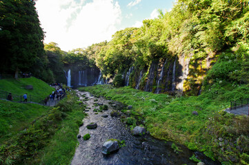 富士山の湧き水が流れる白糸の滝