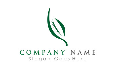 elegant leaf icon green