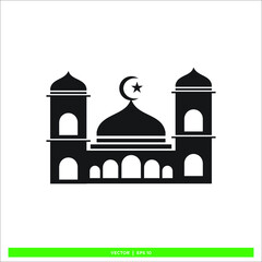 Icon vector graphic of mosque, good for illustration template