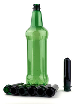 PET preforms and plastic bottle. Blanks for creating plastic beer bottles.