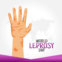 Fototapeta premium World Leprosy Day Vector Illustration. Suitable for greeting card poster and banner