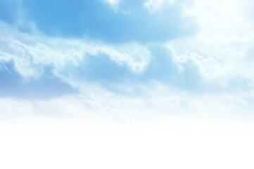 Blue sky with white cloud. The summer heaven is colorful clearing day Good weather and beautiful nature in the morning.