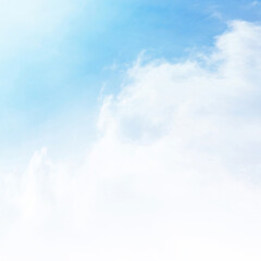 Blue sky with white cloud. The summer heaven is colorful clearing day Good weather and beautiful nature in the morning.