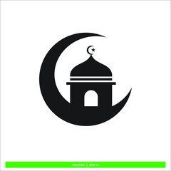 Icon vector graphic of mosque, good for illustration template