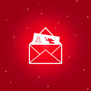 christmas congratulations envelope isolated vector icon. christmas design element