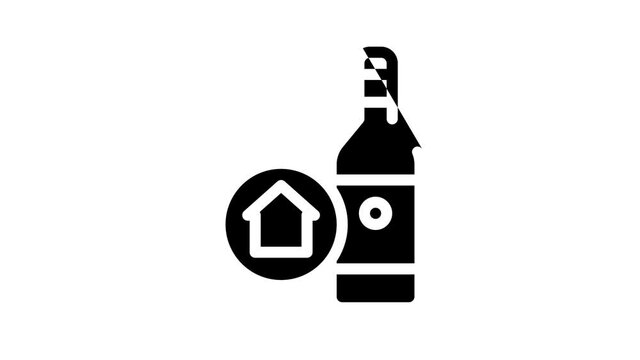 Home Brewing Beer Icon Animation Barrel And Bottle, Hops And Malt, Faucet And Opener Home Brewing Alcoholic Drink