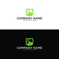 Shield leaf abstract Logo icon monogram design. Vector graphic design template element.