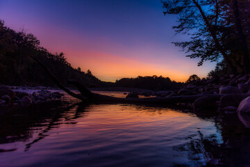 sunset over the river