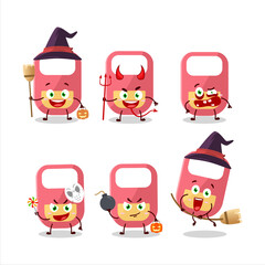 Halloween expression emoticons with cartoon character of pink baby appron