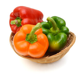Colorful pepper isolated on white background