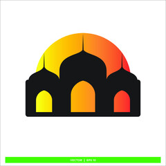 Icon vector graphic of mosque, good for illustration template