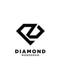 abstract diamond shape with initial letter Z S number 2 logo icon design vector illustration isolated background