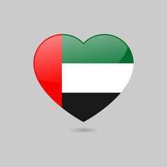 Vector Glossy United Arab Emirates Flag Heart