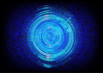 Blue eye cyber circuit future technology concept background
