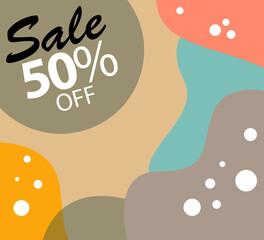 Sale 50% off Shop Now Label Tag Vector Template Design Illustration