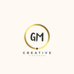 GM Beauty vector initial logo, handwriting logo art design of initial signature, wedding, fashion, jewerly, boutique, floral and botanical with creative template for any company or business.