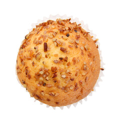 tasty muffin cake, isolated on white