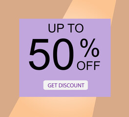 Get Discount up to 50% off Shop Now Label Tag Vector Template Design Illustration