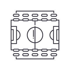 Sport field icon, linear isolated illustration, thin line vector, web design sign, outline concept symbol with editable stroke on white background.