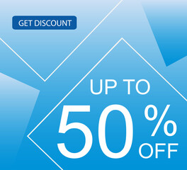 Get Discount up to 50% off Shop Now Label Tag Vector Template Design Illustration