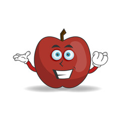Apple mascot character with smile expression. vector illustration