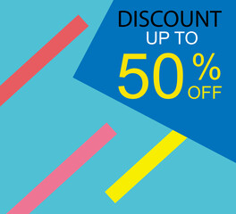 Discount up to 50% off Shop Now Label Tag Vector Template Design Illustration