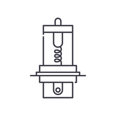 Spark plug icon, linear isolated illustration, thin line vector, web design sign, outline concept symbol with editable stroke on white background.