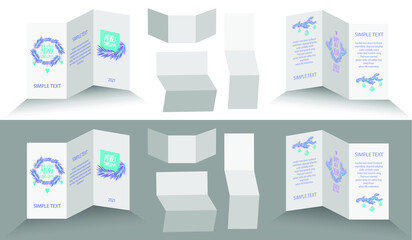 identity template with card, mokeup and model of cards and brochures