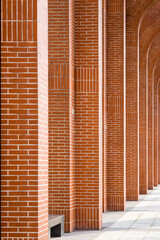 A red brick arcade.