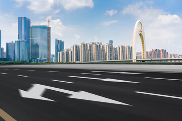 Obraz premium Building complex and pavement of Zhujiang New Town, Guangzhou City, Guangdong Province, China