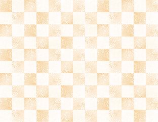 市松模様　薄いゴールド　水彩テクスチャ