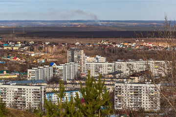panoramic view of the small town