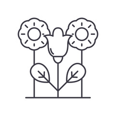 Spring icon, linear isolated illustration, thin line vector, web design sign, outline concept symbol with editable stroke on white background.