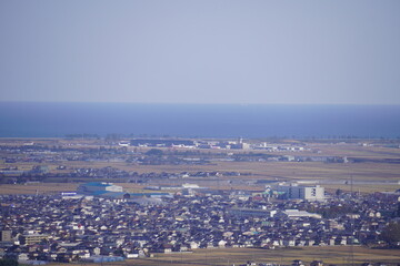 高台からみた地方の町の風景（宮城県名取市、岩沼市）/The view of around Natori and Iwanuma city in Japan