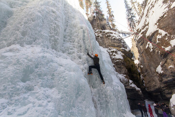 ice climber canyon Jasper winter active