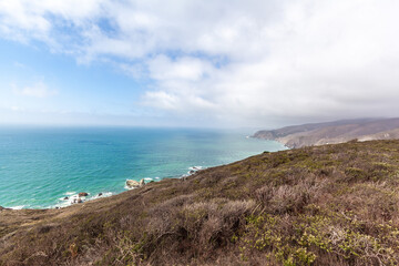 Fototapeta na wymiar North beach in California dramatic seascape