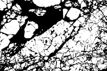 Black and white marble cracks simple texture. Vector illustration.