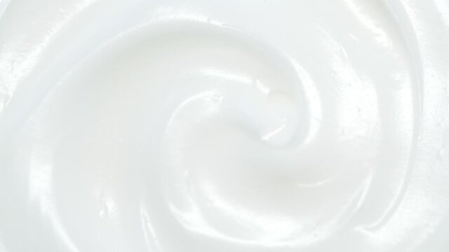 4K macro white smooth facial cream texture, beauty cosmetics abstract background