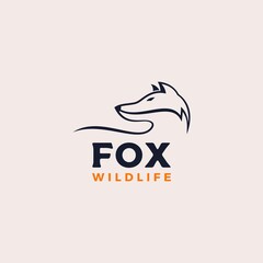 Simple Fox logo design vector illustration