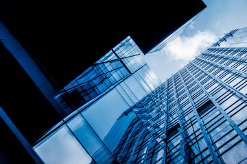 glass architecture of modern building in tokyo.