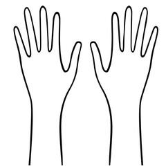Hand-drawn doodle illustration - two empty hands. Black outlines on a white isolated background.