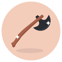 
Axe vector in modern flat rounded style 
