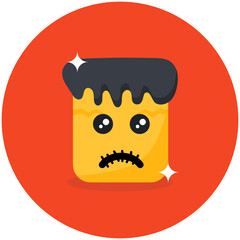 
A sad face game character in flat icon
