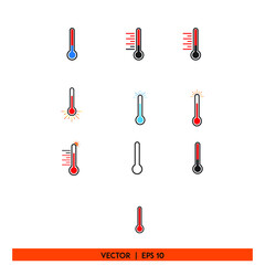 Icon vector graphic of thermometer sign set, good for template medical equipment pack, 