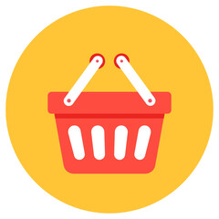 
Editable flat rounded design of shopping basket icon
