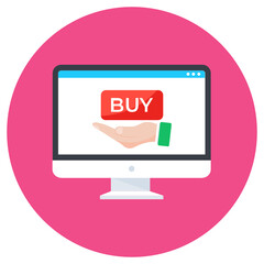 
Flat icon of buy online vector design 
