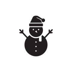 Simple christmas snowman flat icon design vector
