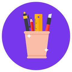 
Pencil holder vector, icon of pencil case in editable style 
