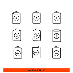 check mark aboard set Icon vector graphic of  template 