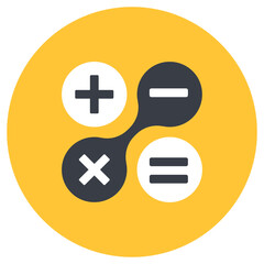
Mathematical keys, calculation flat icon
